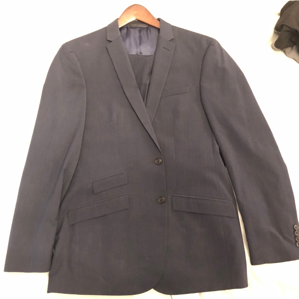 Navy Blue Fitted Suit